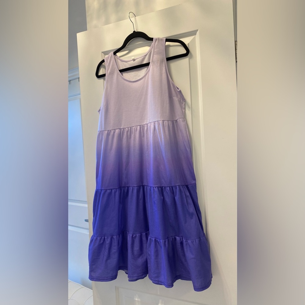 Tank dress or beach cover up pretty soft lilac to purple transition